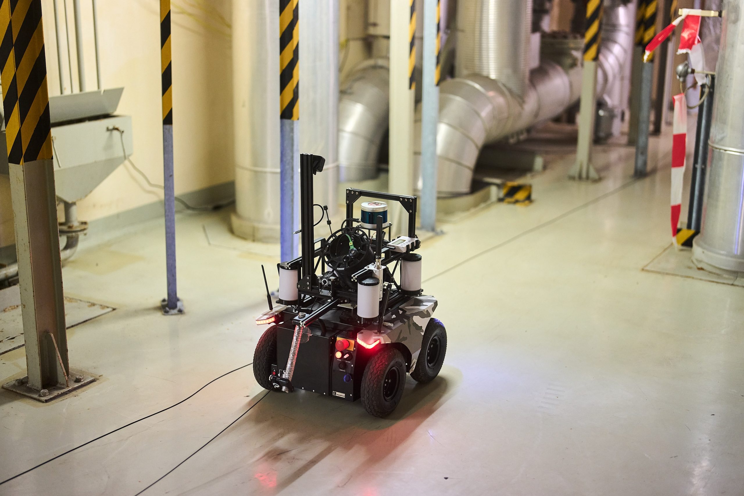 Husarion Lynx at the tight corridors of the Zwentendorf nuclear power plant