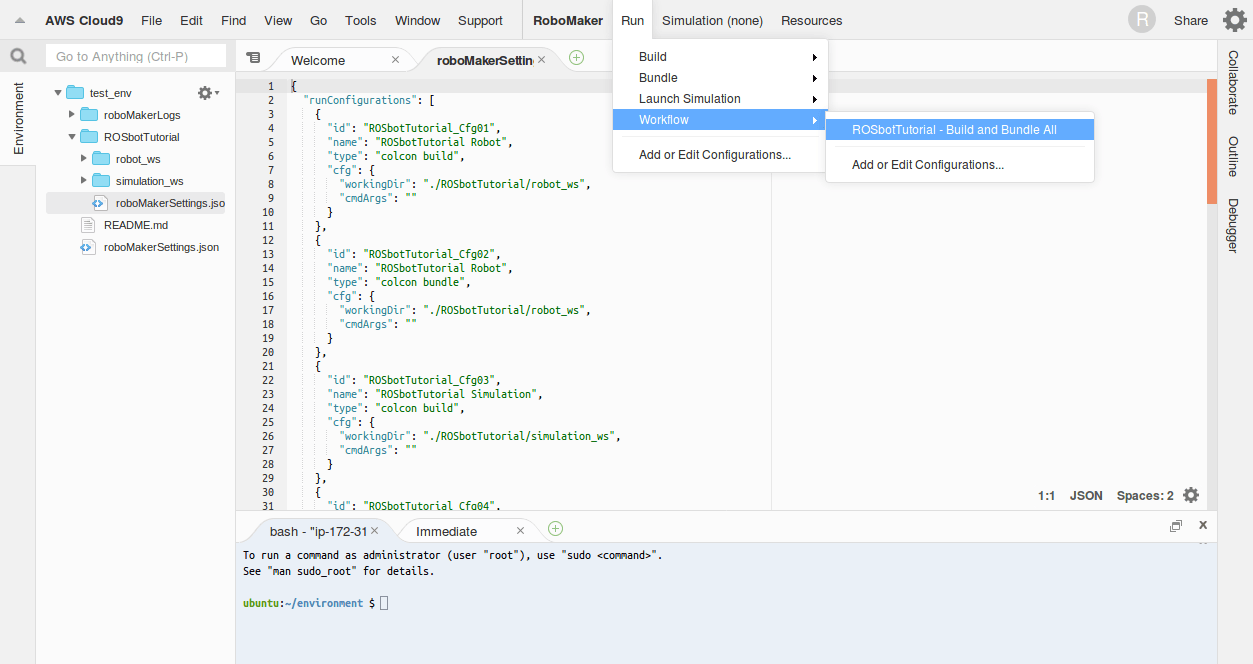 Workflow menu