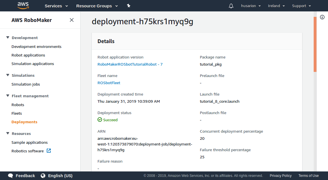 RoboMaker open IDE