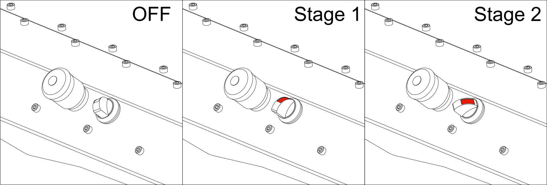 Power switch positions Power switch positions