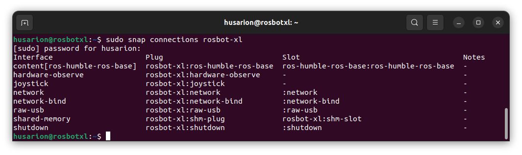 ROSbot XL snap interfaces