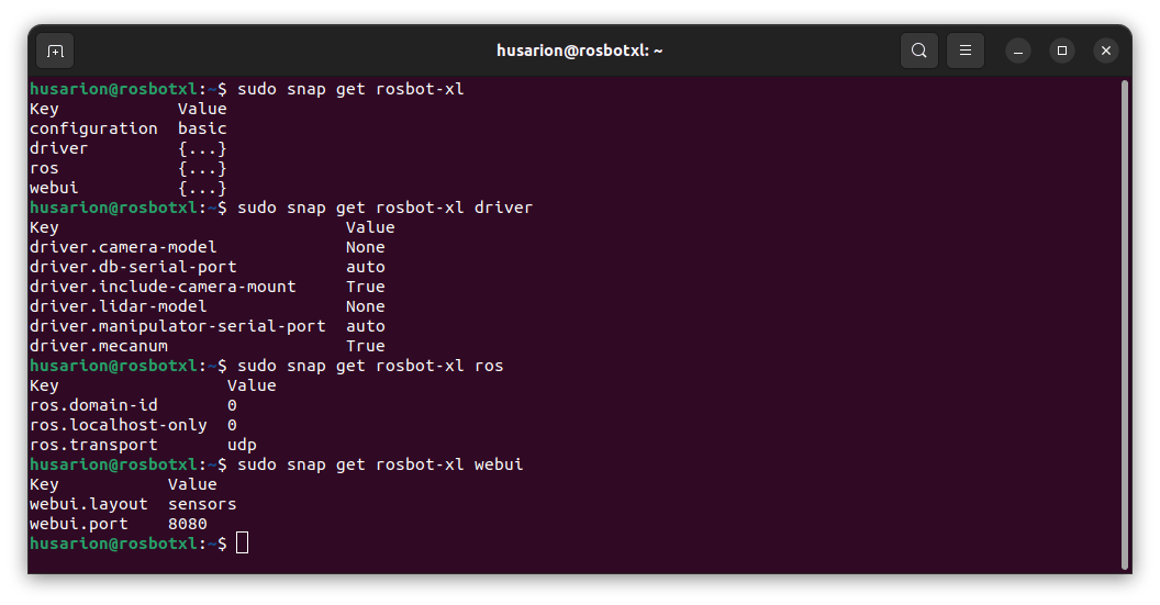 Default web user interface for ROSbot XL