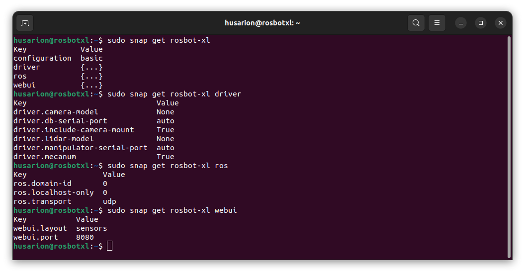 Default web user interface for ROSbot XL