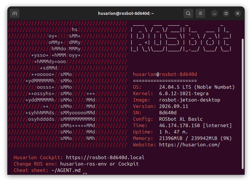 ROSbot terminal