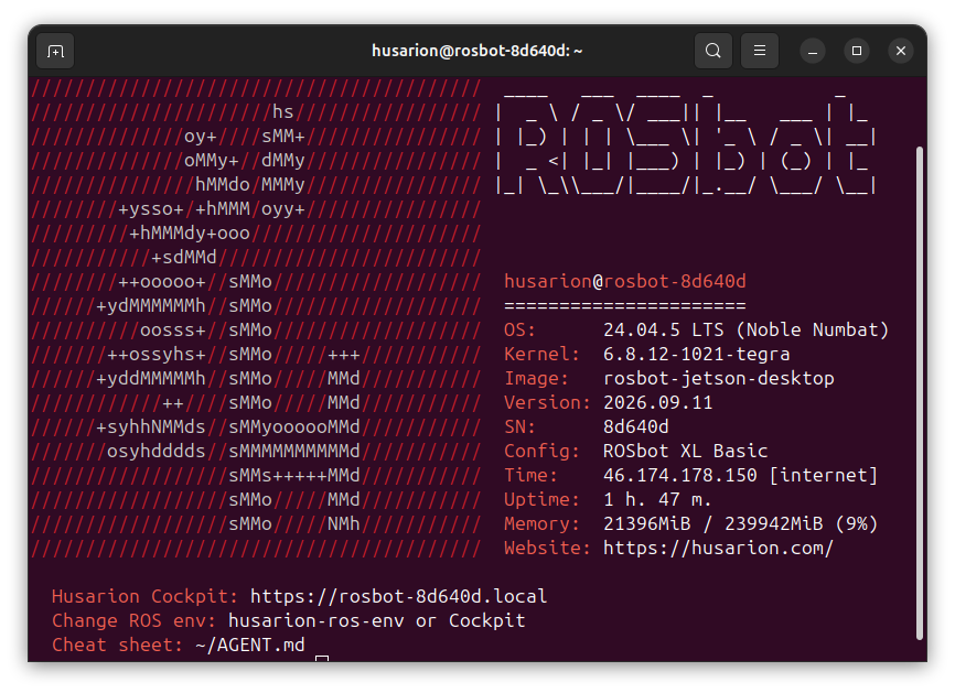 ROSbot 3 terminal
