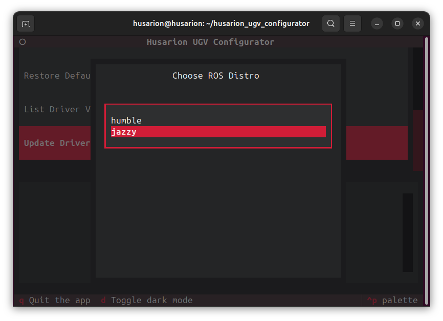 update-driver-select-distro