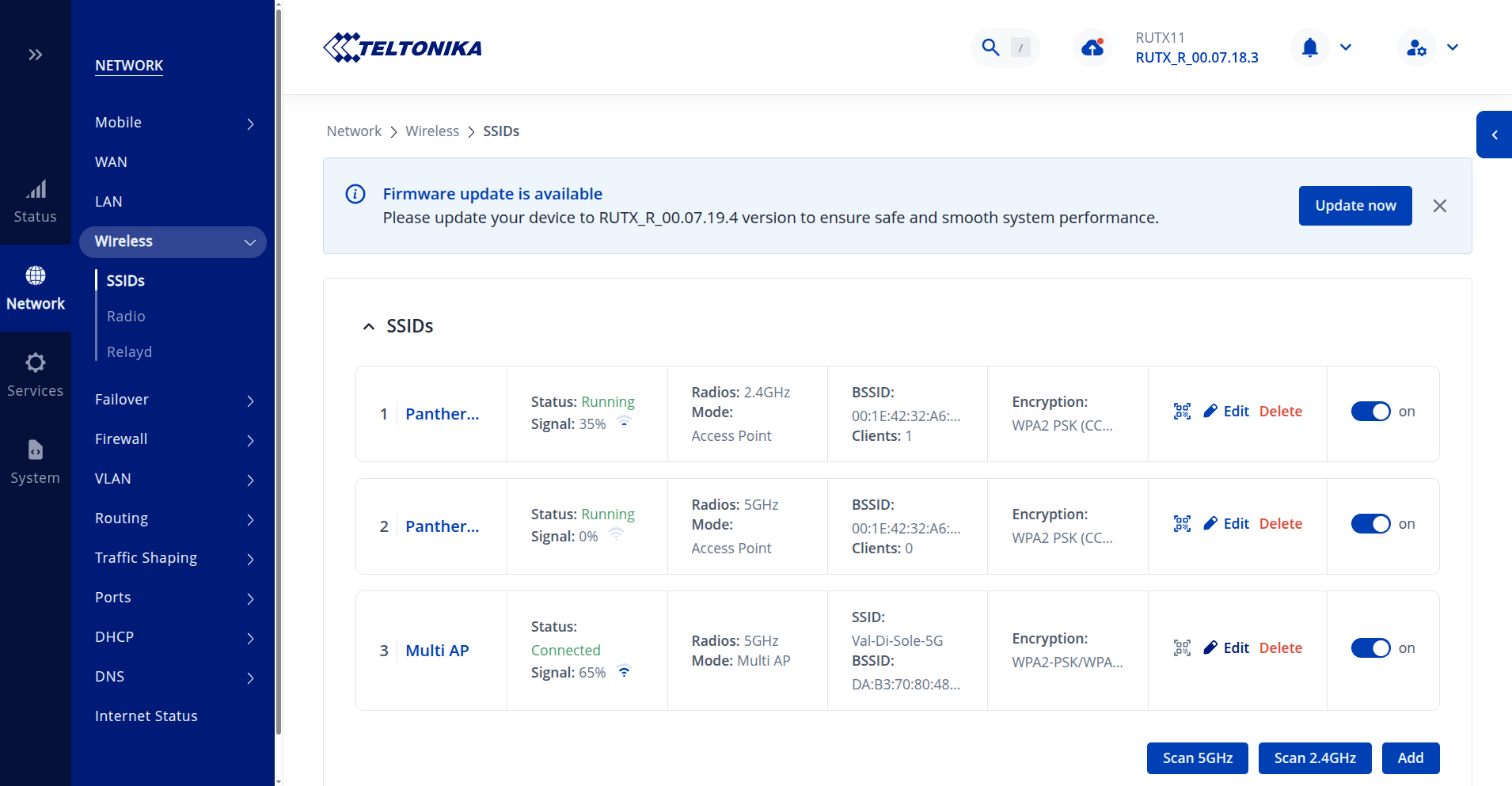 RUTX11 Access Points Added